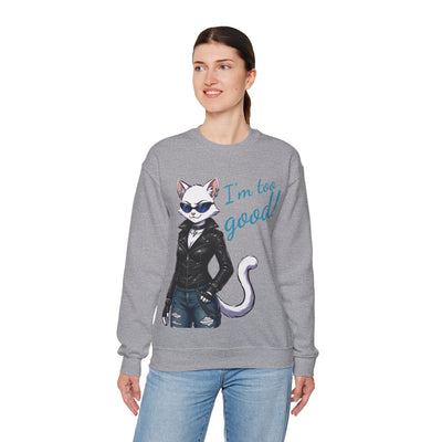 Cool Cat style 3 Unisex Crewneck Sweatshirt | Cozy Gift for Cat Lovers, Casual Wear, Unique Graphic Sweatshirt, Birthday Gift, Everyday Style