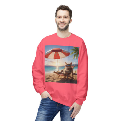 Beach Vibes Cat Crewneck Sweatshirt
