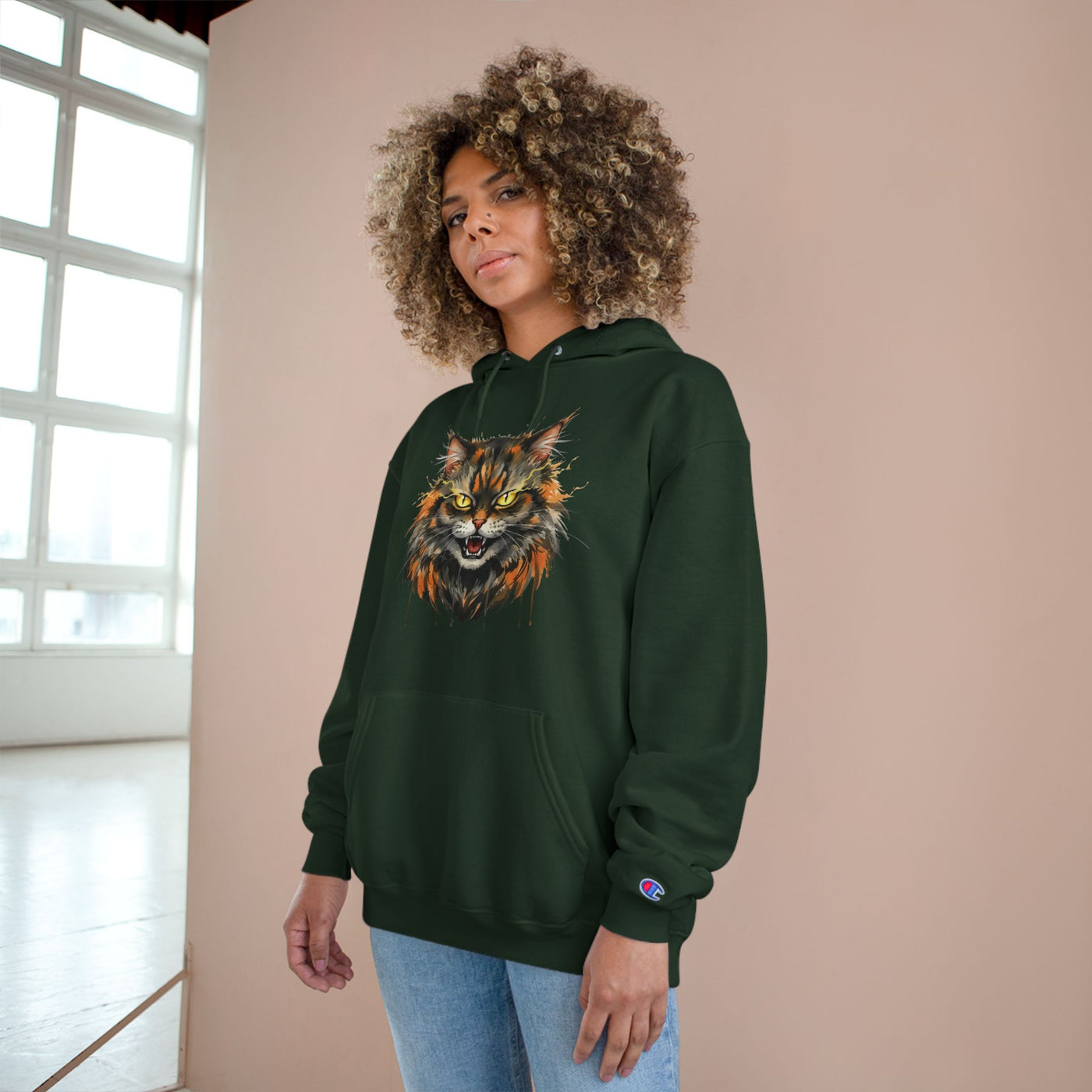 Mad Cat style 1 Men and Women Champion Hoodie