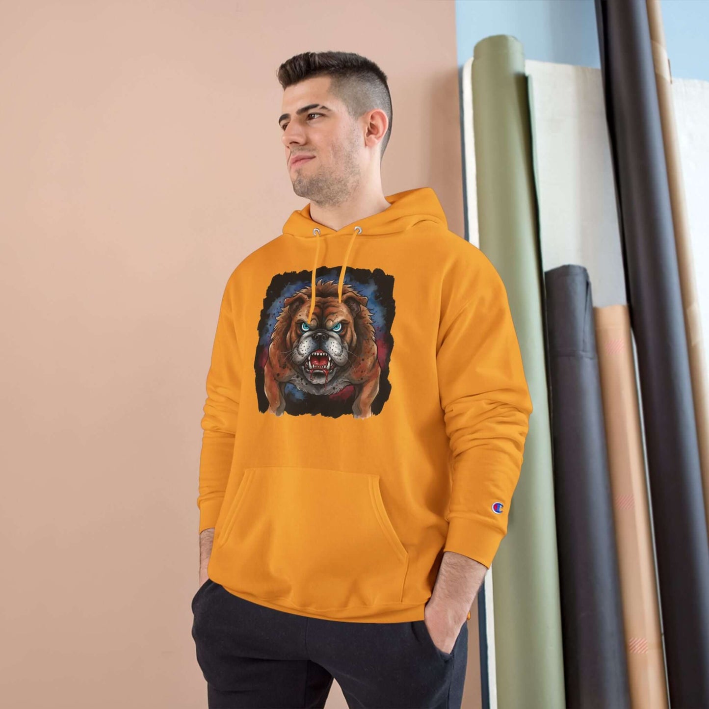 Angry Dog Men and Women Champion Hoodie style 4