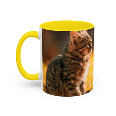 Golden Autumn Cat Coffee Mug - Cute Cat Mug, Nature Lover Gift, Cozy Kitchen Decor, Fall Drinkware, Cat Lover Gift