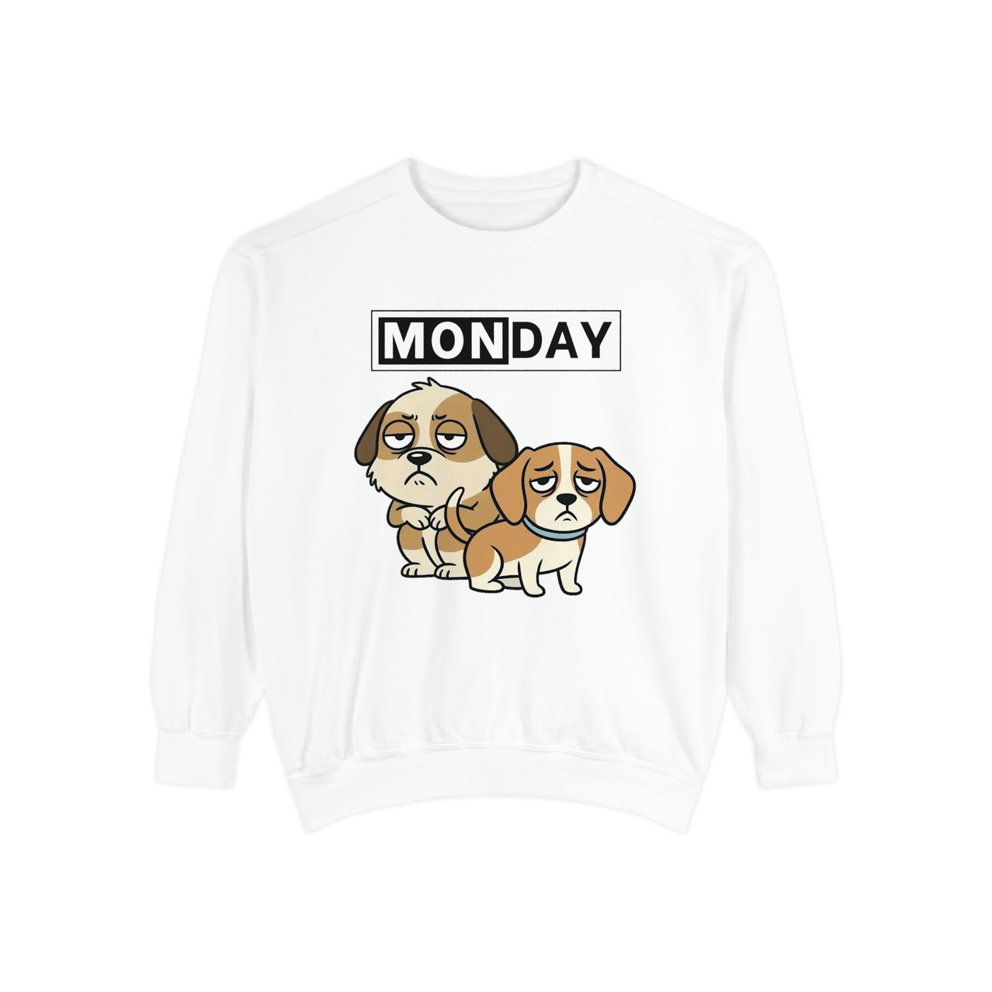 Monday Face Dog Stares Blankly Unisex Crewneck Sweatshirt style 1