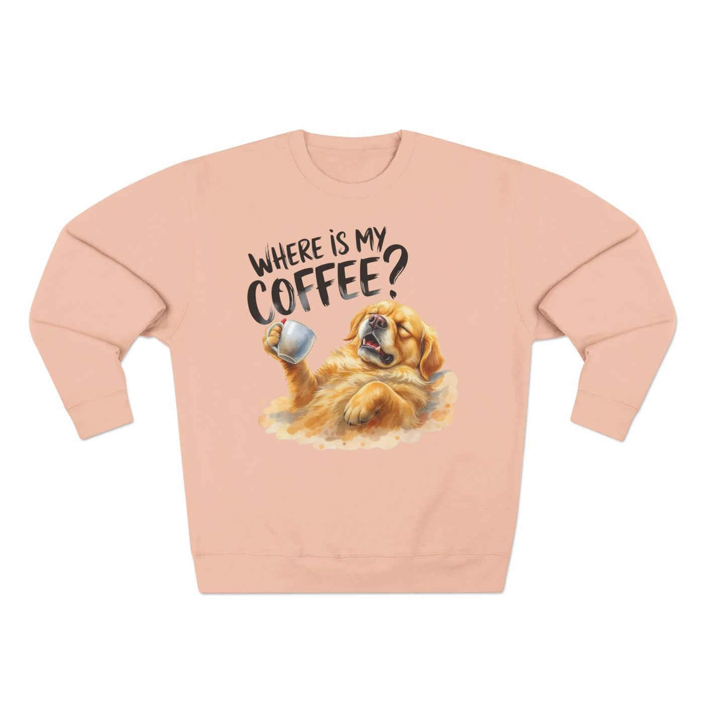 "Where is my coffee?" Dog Watercolor style 2 Unisex Crewneck Sweatshirt