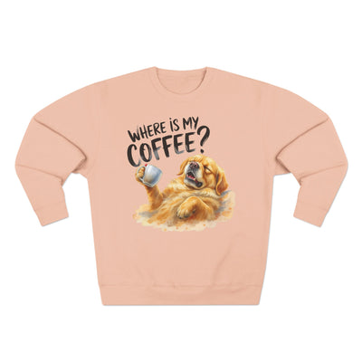 "Where is my coffee?" Dog Watercolor style 2 Unisex Crewneck Sweatshirt