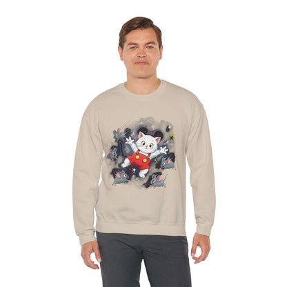 Watercolor Cat painting Unisex Crewneck Sweatshirt style 2