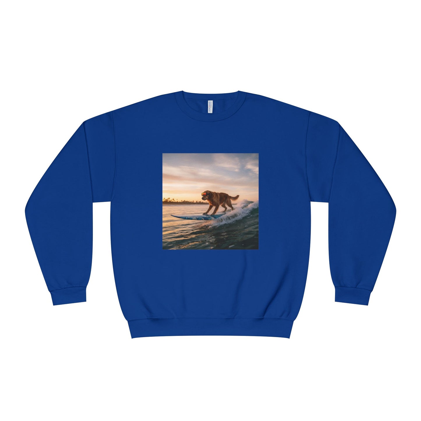 Surfing Dog Graphic Unisex NuBlend Crewneck Sweatshirt style 2