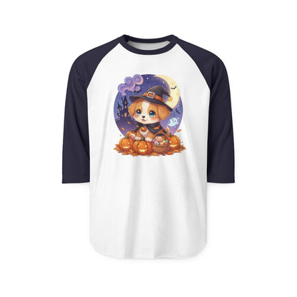 Halloween Cute Puppy Anime Unisex Raglan Shirt style 5