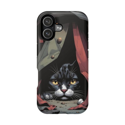 Cute Cats Magnetic Phone Case comic style 5, Cat Lover Gift, Impact-Resistant iPhone Case, Funny Pet Accessory, Unique Animal Design