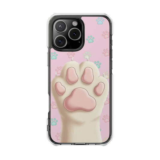 Colorful Cat Paw Print Magnetic Case for iPhone 16 series