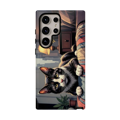 Cat on the bed - Tough Phone Case for Apple iPhone & Samsung Galaxy, Cute Pet Accessories, Gift for Cat Lovers
