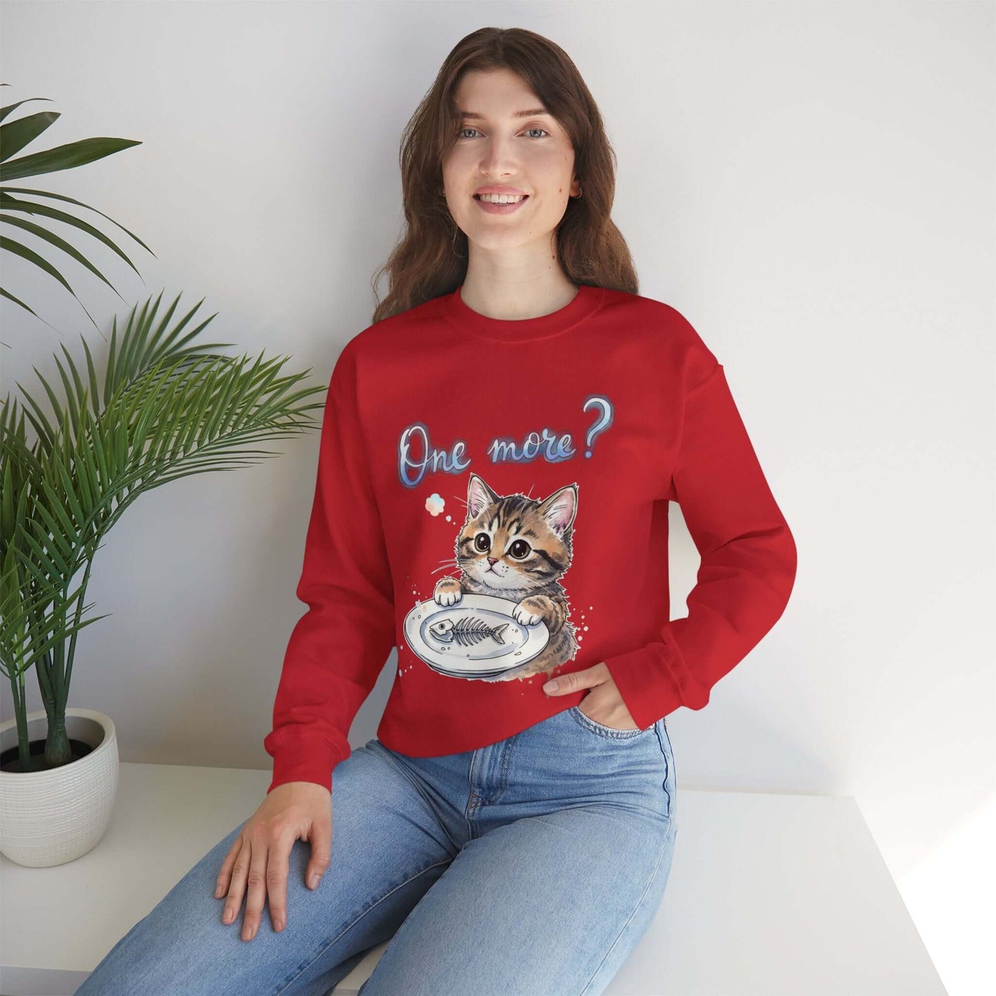 Watercolor Cat painting Unisex Crewneck Sweatshirt style 3