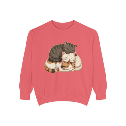 3 Cute Sleeping Cats Cozy Graphic Unisex Crewneck Sweatshirt style 3