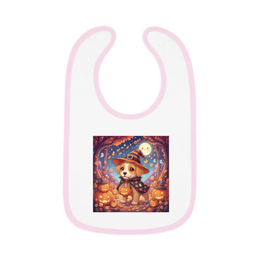 Halloween Puppy Baby Bib | Cute Baby Bib for Feeding | Fall Gift, Baby Shower Present, Toddler, Infant Accessories