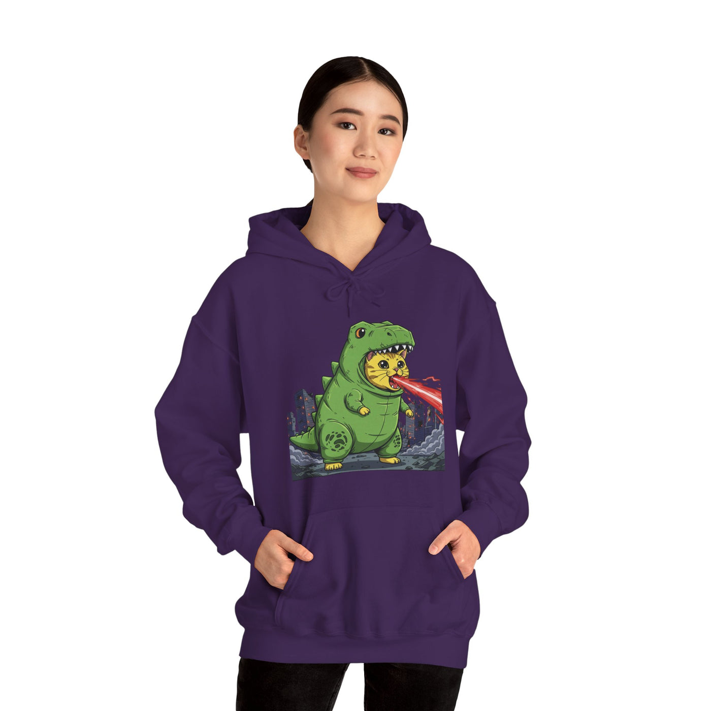 Cat cosplay Godzilla style 4 Unisex Hoodie - Fun & Playful Design