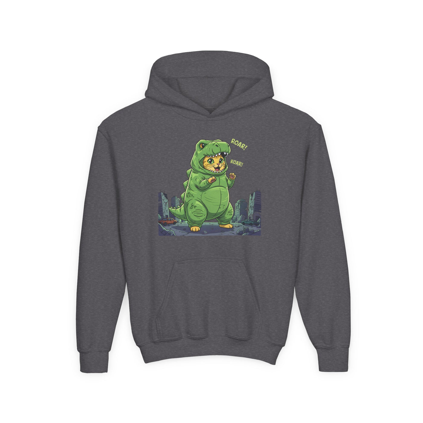 Cat cosplay Godzilla style 2 Unisex Kids Hoodie - Fun & Cozy Heavy Blend Sweatshirt with Cute Design
