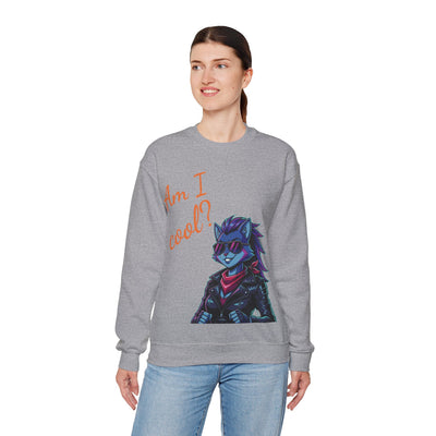 Cool Cat style 2 Unisex Crewneck Sweatshirt | Cozy Gift for Cat Lovers, Casual Wear, Unique Graphic Sweatshirt, Birthday Gift, Everyday Style