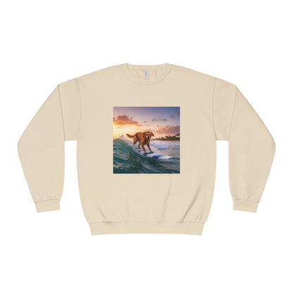 Surfing Dog Graphic Unisex NuBlend Crewneck Sweatshirt style 1