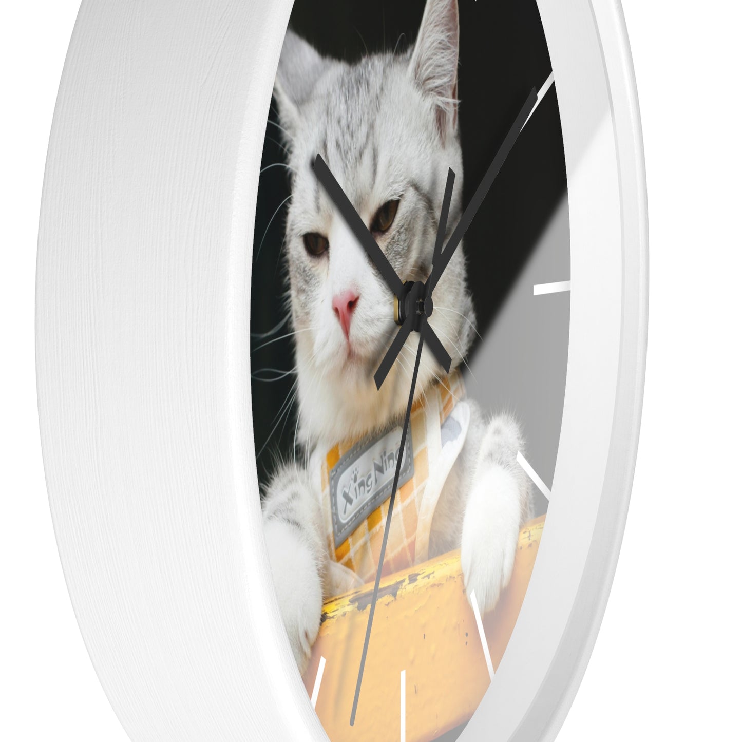 White Cat different colors Wall Clock