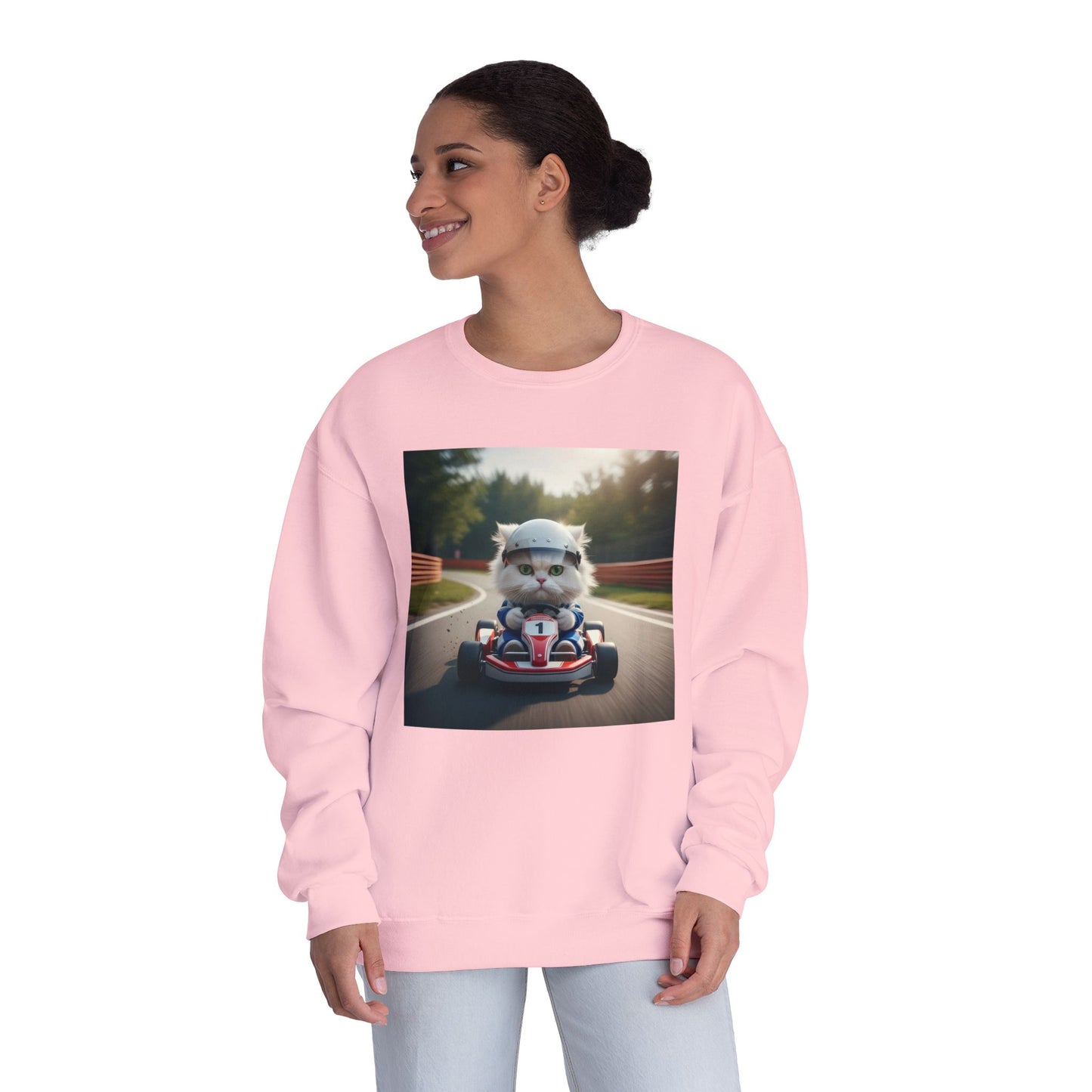 Go Kart Cat Unisex NuBlend Crewneck Sweatshirt style 1