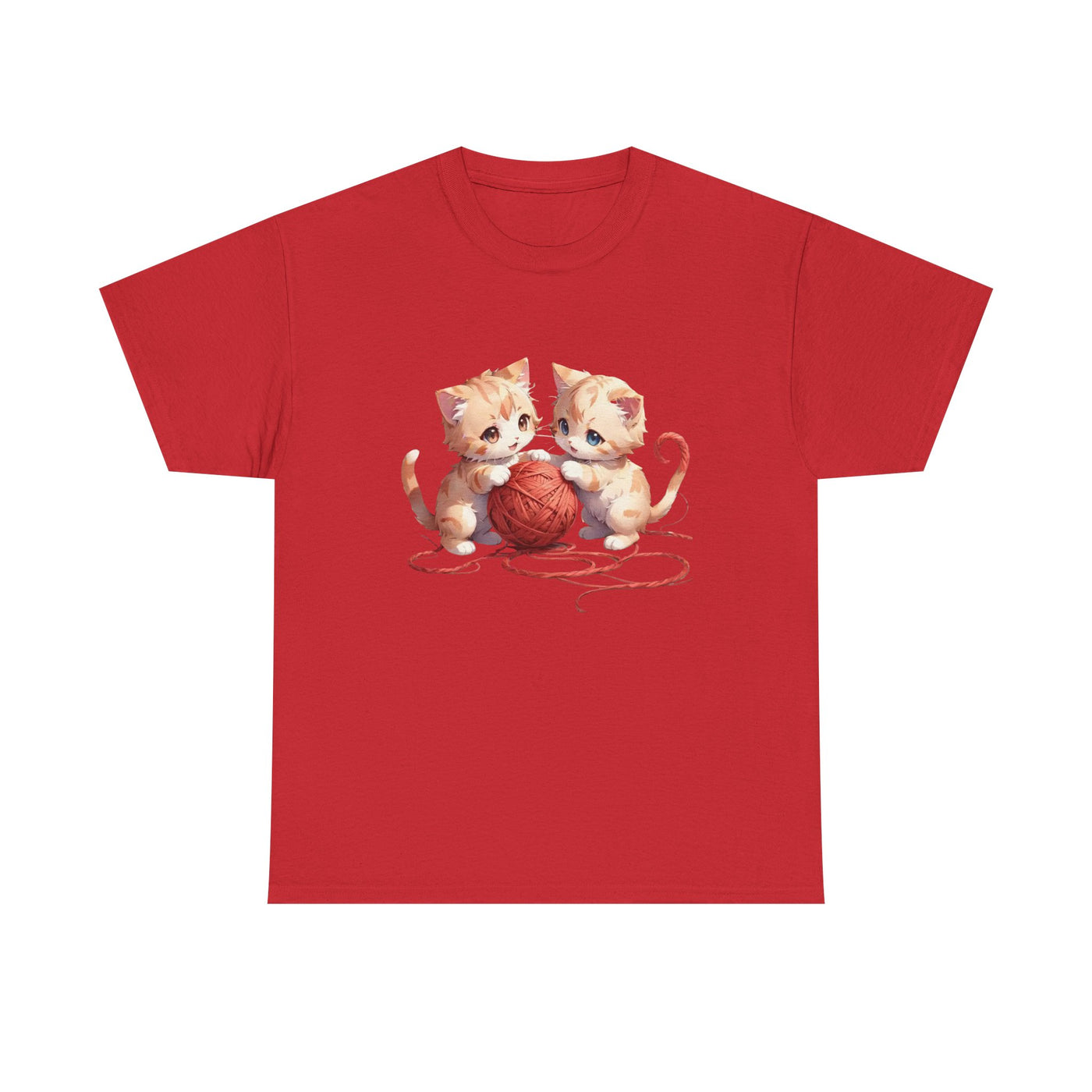 Playful Cats Ball of Yarn Unisex Tee - Cute Cat T-Shirt for Pet Lovers, Cat Owners, Sports Enthusiasts, Gifts for Animal Lovers, Casual Everyday Wear