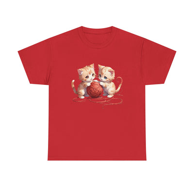 Playful Cats Ball of Yarn Unisex Tee - Cute Cat T-Shirt for Pet Lovers, Cat Owners, Sports Enthusiasts, Gifts for Animal Lovers, Casual Everyday Wear