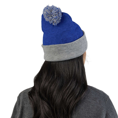 Embroidered Cat Mom Pom-Pom Knit Cap