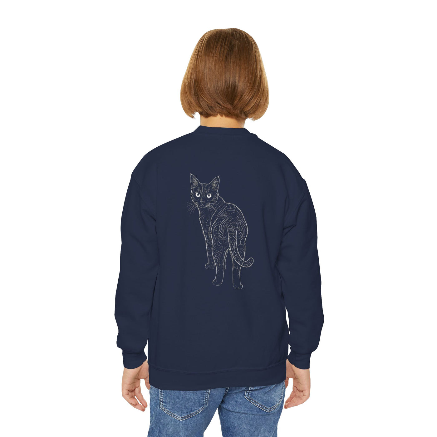 Black Cat style 1 Youth Crewneck Sweatshirt - Cozy & Cute