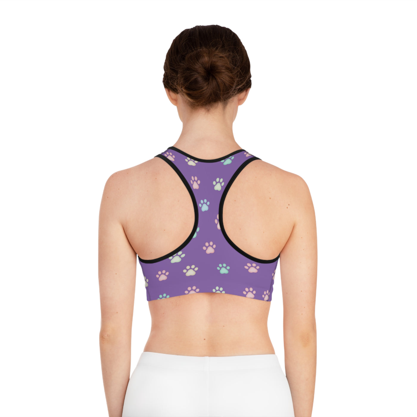 Cat Paw Print style 2 Sports Bra, Pet Lover Activewear, Workout Top, Gym Apparel, Animal Print Fashion, Gifts for Cat Owners, Fitness Gear