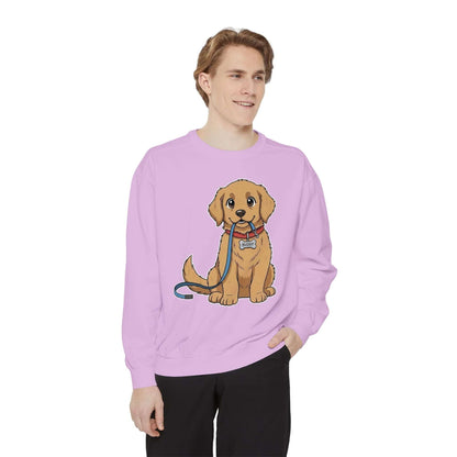 Cute Dog Walk Time Graphic Unisex Crewneck Sweatshirt style 2