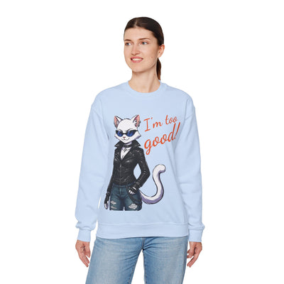 Cool Cat style 3 Unisex Crewneck Sweatshirt | Cozy Gift for Cat Lovers, Casual Wear, Unique Graphic Sweatshirt, Birthday Gift, Everyday Style