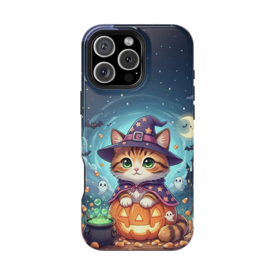 Halloween cute kitten anime style 2 Magnetic Phone Case, Cat Lover Gift, Impact-Resistant iPhone Case, Funny Pet Accessory, Unique Animal Design