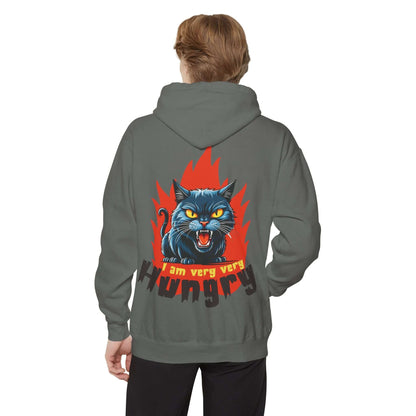 I am very very Hungry - Cartoon Cat Unisex Pullover Hoodie