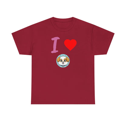I Love Dogs in Love Unisex Tee - Cute Dog T-Shirt for Pet Lovers, Dog Owners, Sports Enthusiasts, Gifts for Animal Lovers, Casual Everyday Wear