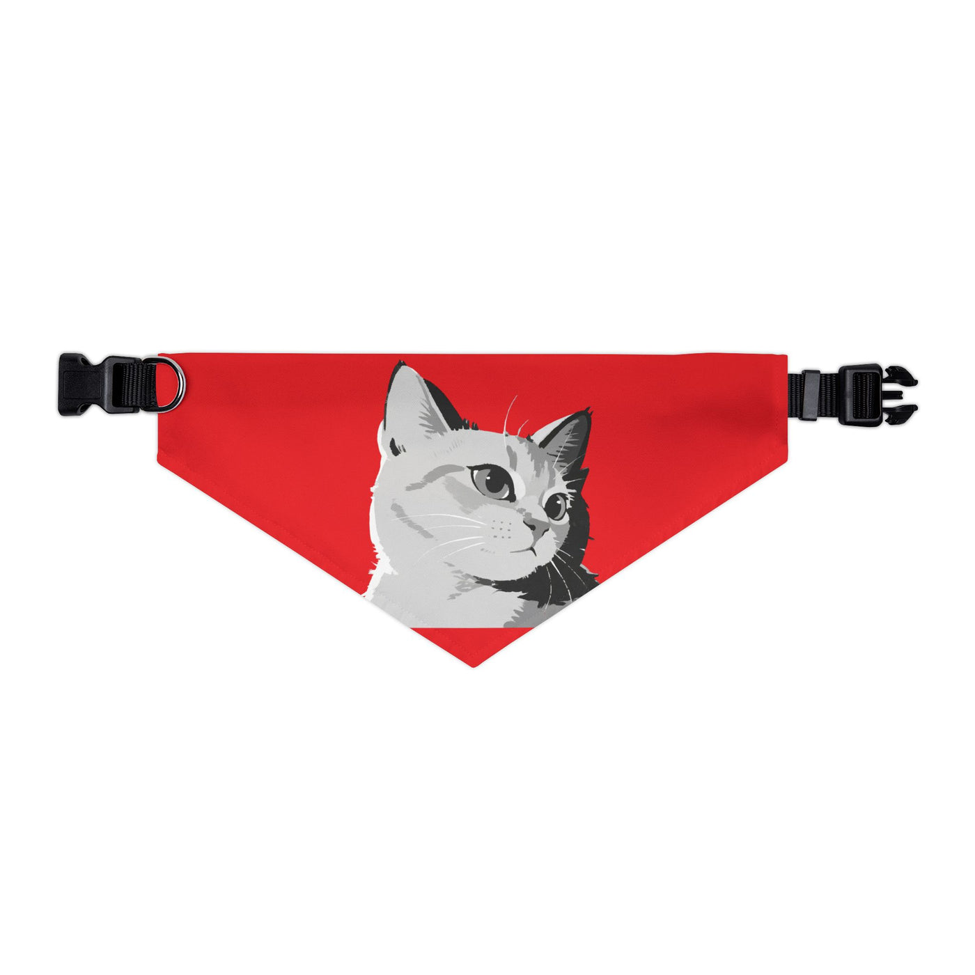 Red Cat head Bandana Collar for Cats and Dogs, Cute Pet Accessory, Cat Fashion, Cat Gift, Playful Pet Gear
