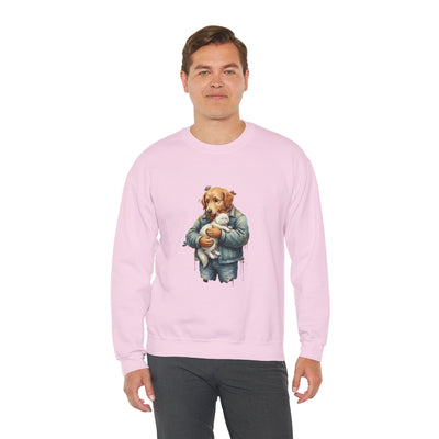 Watercolor painting style 12 Men & Women Cute Cat Pile Crewneck Sweatshirt