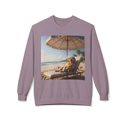 Beach Vibes Dog Graphic Unisex Crewneck Sweatshirt