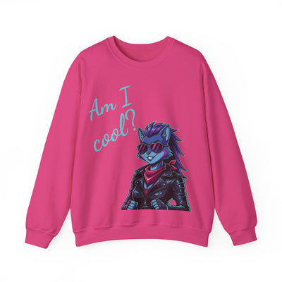 Cool Cat style 2 Unisex Crewneck Sweatshirt | Cozy Gift for Cat Lovers, Casual Wear, Unique Graphic Sweatshirt, Birthday Gift, Everyday Style