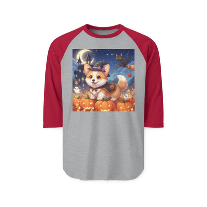 Halloween Cute Puppy Anime Unisex Raglan Shirt style 4