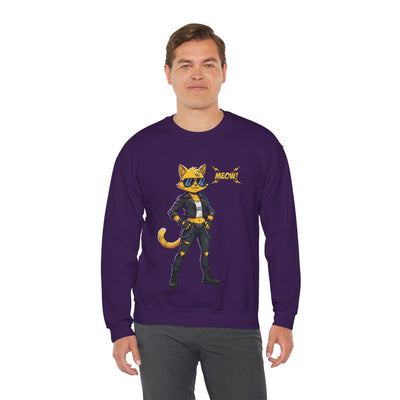 Cool Cat style 4 Unisex Crewneck Sweatshirt | Cozy Gift for Cat Lovers, Casual Wear, Unique Graphic Sweatshirt, Birthday Gift, Everyday Style
