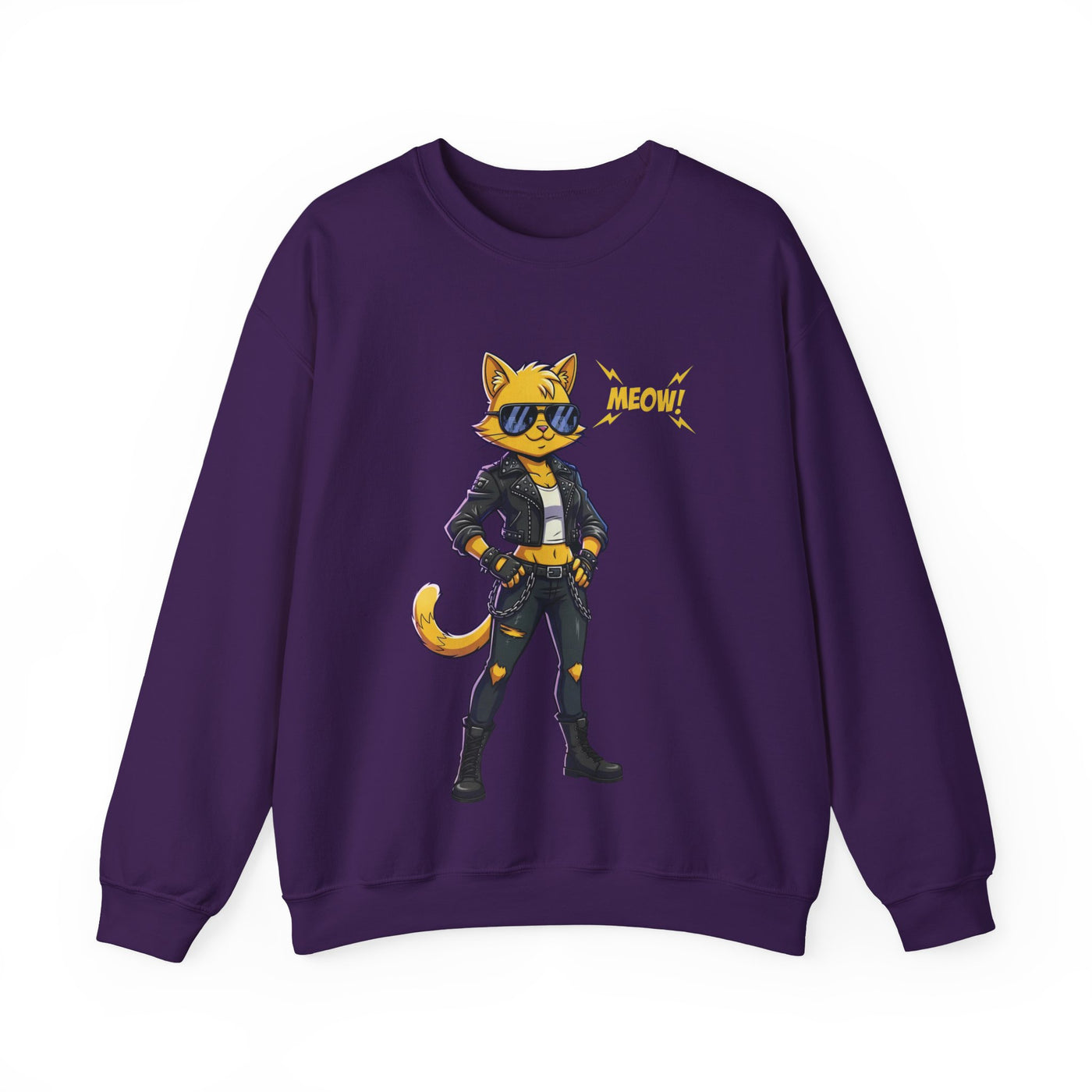 Cool Cat style 4 Unisex Crewneck Sweatshirt | Cozy Gift for Cat Lovers, Casual Wear, Unique Graphic Sweatshirt, Birthday Gift, Everyday Style
