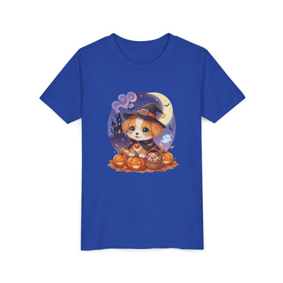 Halloween cute puppy anime style 5 Youth Tee, Short Sleeve T-Shirt, Kids Halloween Apparel, Cute Dog Tee, Fall Outfit for Children