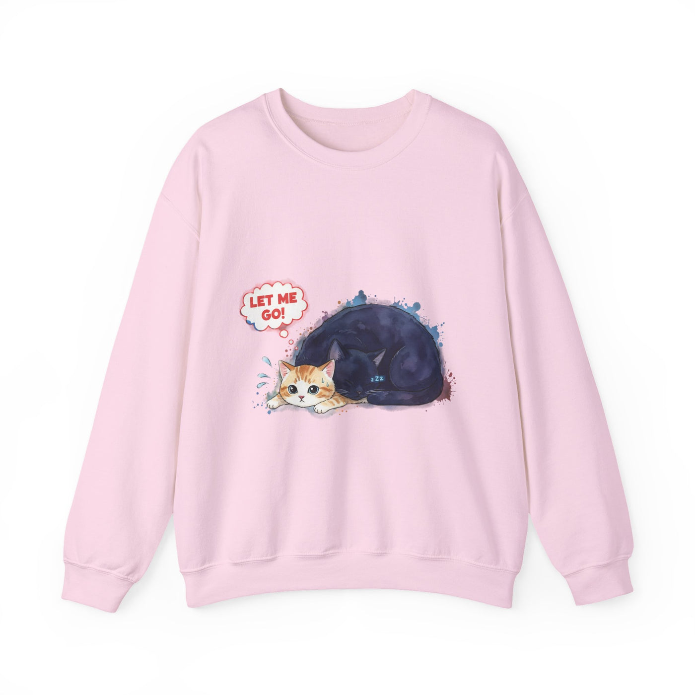 Watercolor painting style 1 Men & Women Cute Cat Pile Crewneck Sweatshirt