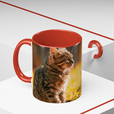 Golden Autumn Cat Coffee Mug - Cute Cat Mug, Nature Lover Gift, Cozy Kitchen Decor, Fall Drinkware, Cat Lover Gift