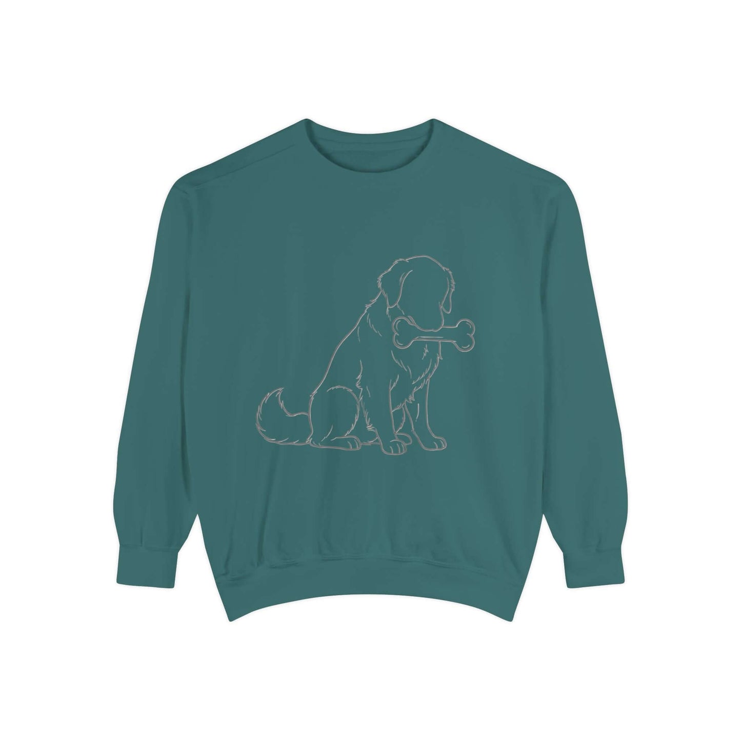 Sitting Dog Shadow Cozy Graphic Unisex Crewneck Sweatshirt style 1
