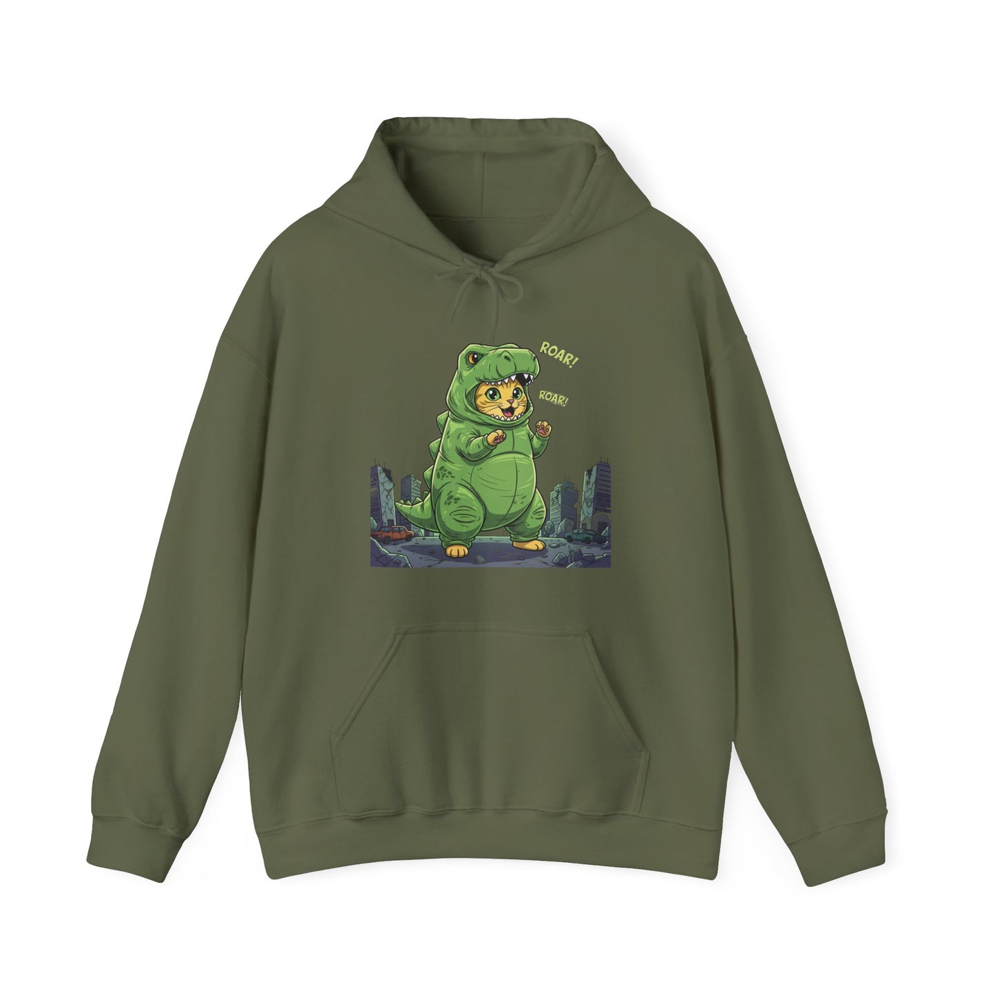Cat cosplay Godzilla Funny Design Unisex Hoodie style 2