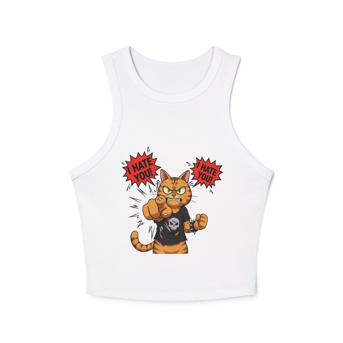 Angry Cat 'I Hate You' Graphic style 1 Women Tank Top
