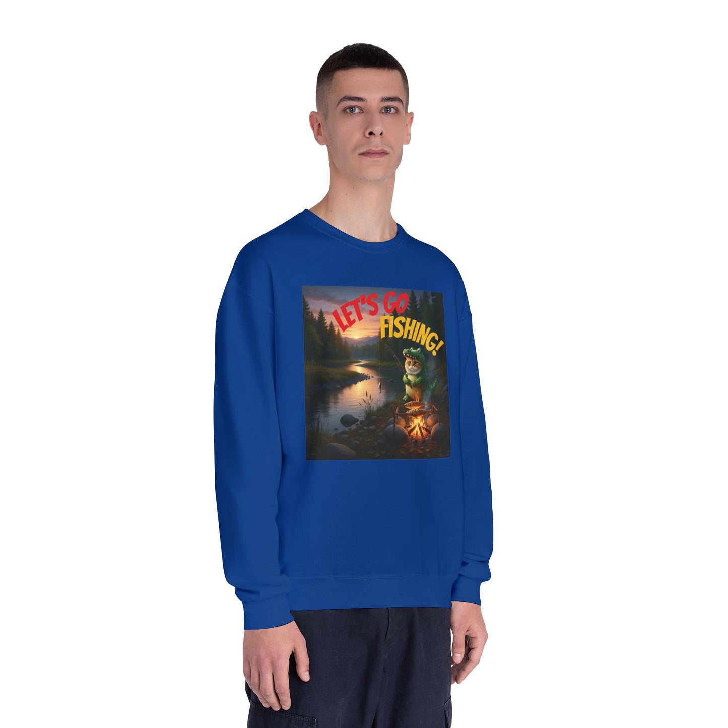 Crocodile Cat Fishing Unisex NuBlend Sweatshirt style 1