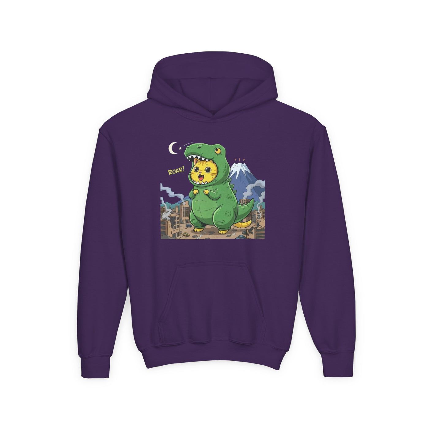 Cat cosplay Godzilla style 1 Unisex Kids Hoodie - Fun & Cozy Heavy Blend Sweatshirt with Cute Design