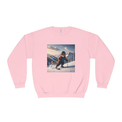 Skiing Cat Graphic Unisex NuBlend Crewneck Sweatshirt