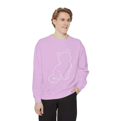 Sitting Cat Shadow Cozy Graphic Unisex Crewneck Sweatshirt style 1